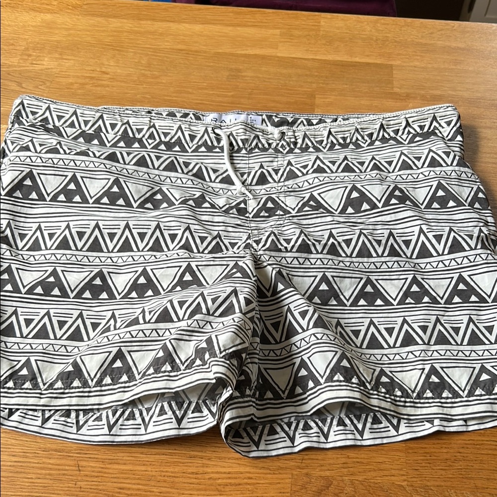The Rail Black and White High Waist Swim Shorts